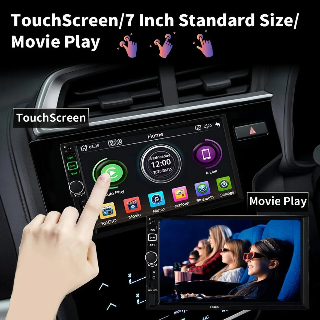 QueenDer 7-Inch MP5 Car Radio - Backup Camera, HD Touch Screen, BT, USB/SD/AUX/FM Multimedia