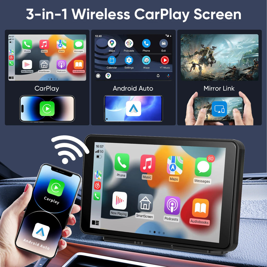 Pionray 7/10" Universal Android Auto CarPlay Screen