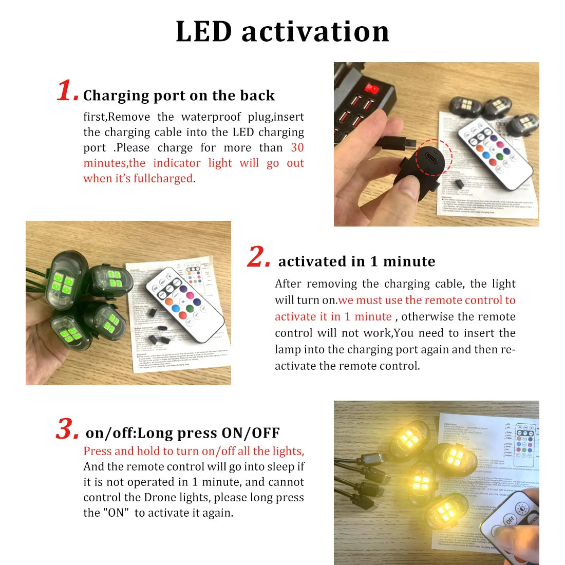 Remote-Controlled Car & Motorcycle LED Lamp