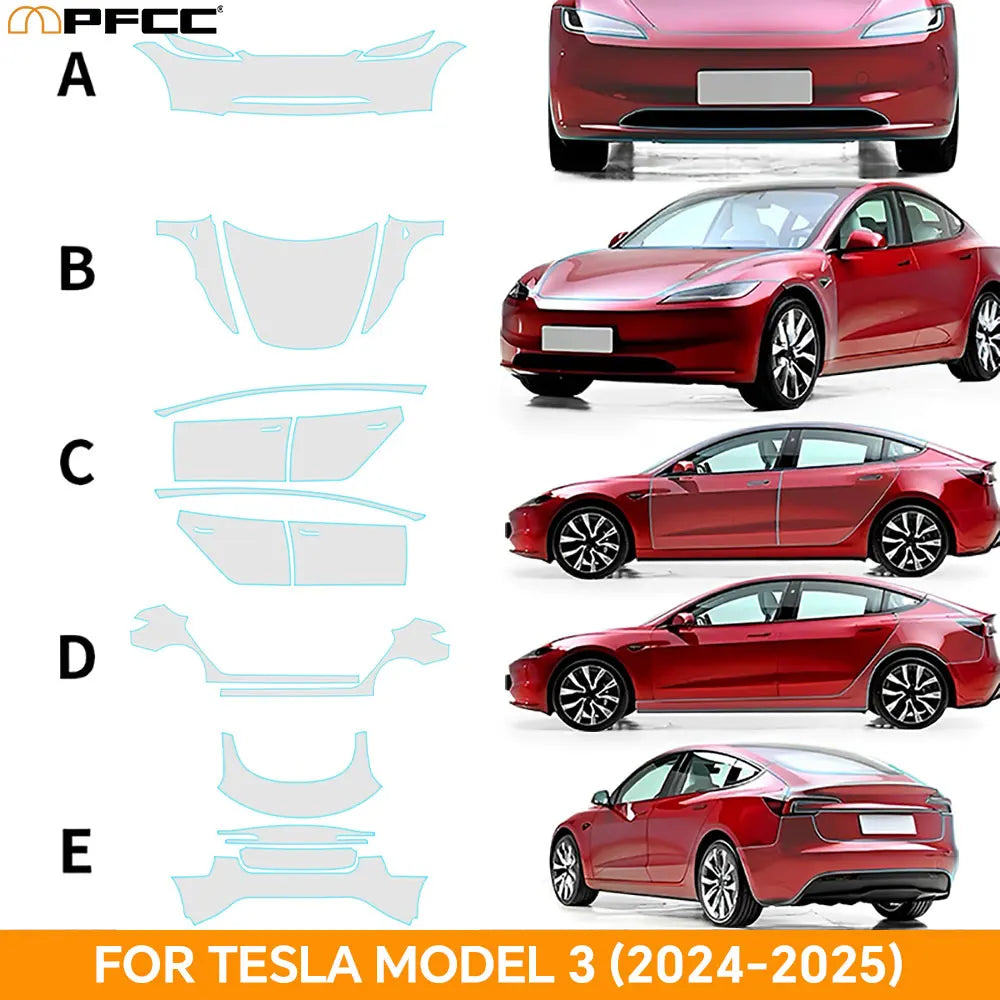 Tesla Model 3 2024 Clear PPF Kit