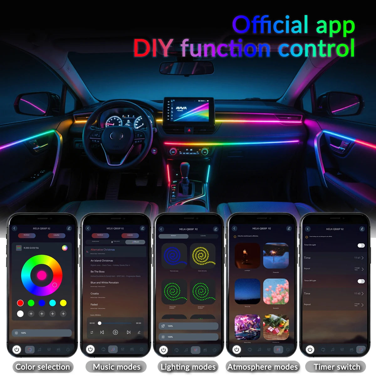 App-Controlled Car Ambient LED Strip
