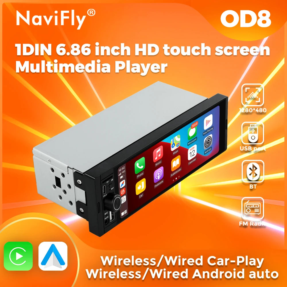 NaviFly OD8 6.86″ 1DIN MP5 Car Player