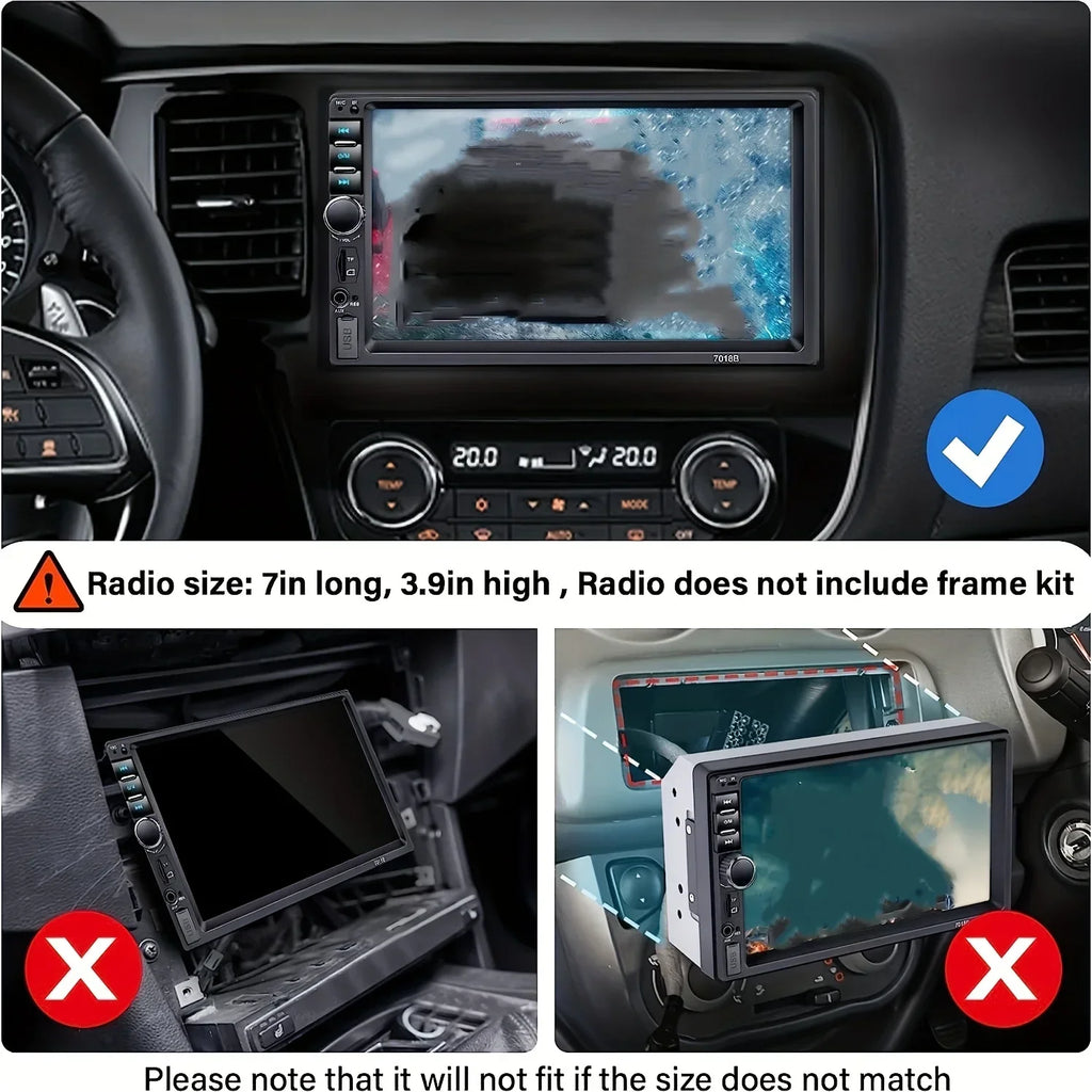 QueenDer 7-Inch MP5 Car Radio - Backup Camera, HD Touch Screen, BT, USB/SD/AUX/FM Multimedia