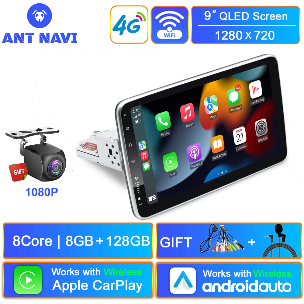 AntNavi 9″ Rotatable Car Multimedia Player