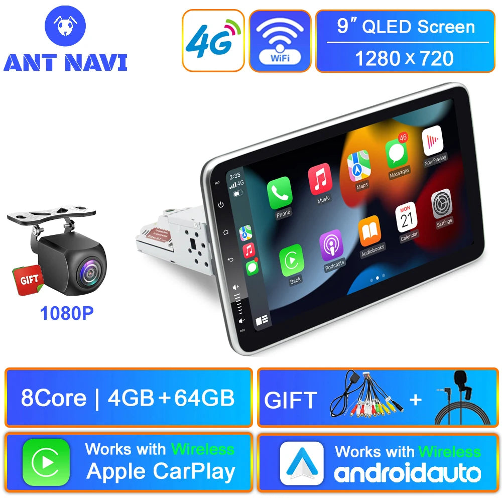 AntNavi 9″ Rotatable Car Multimedia Player