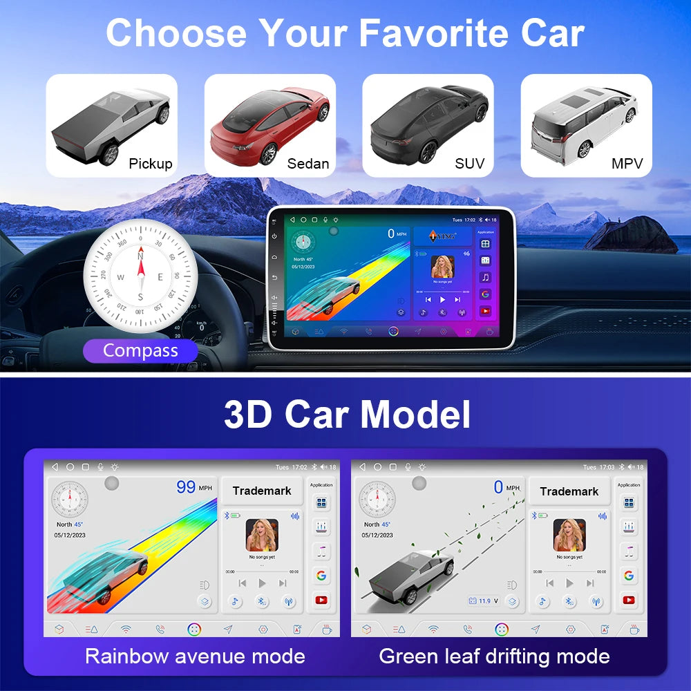 AntNavi 9″ Rotatable Car Multimedia Player