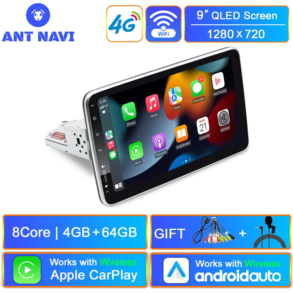 AntNavi 9″ Rotatable Car Multimedia Player