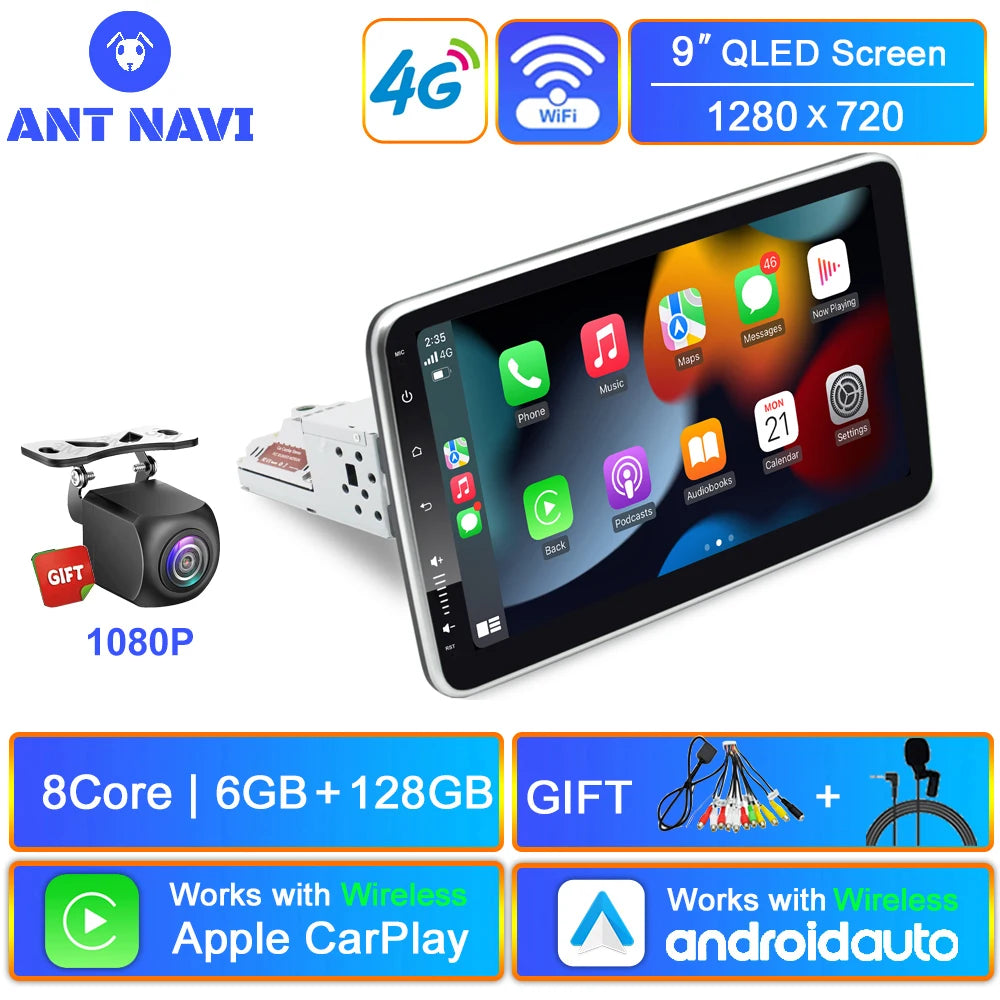 AntNavi 9″ Rotatable Car Multimedia Player