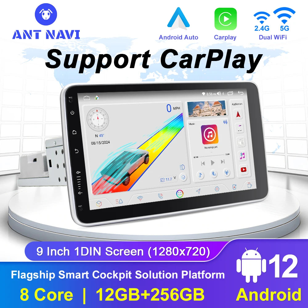 AntNavi 9″ Rotatable Car Multimedia Player