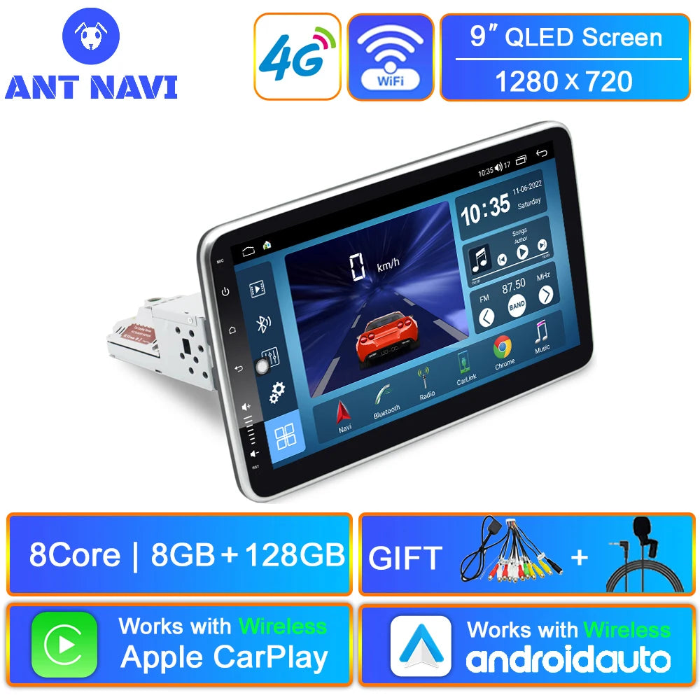 AntNavi 9″ Rotatable Car Multimedia Player